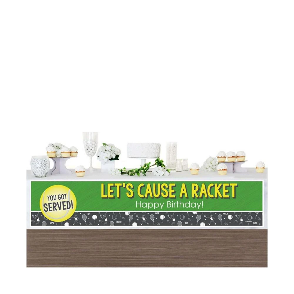 商品Big Dot of Happiness|You Got Served - Tennis - Tennis Ball Happy Birthday Decorations Party Banner,价格¥157,第3张图片详细描述