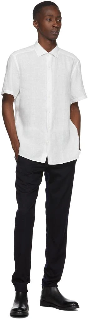 商品Zegna|White Linen Short Sleeve Shirt,价格¥1314,第4张图片详细描述