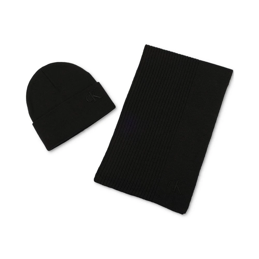 商品Calvin Klein|Men's Embroidered Beanie & Scarf Set,价格¥387,第1张图片