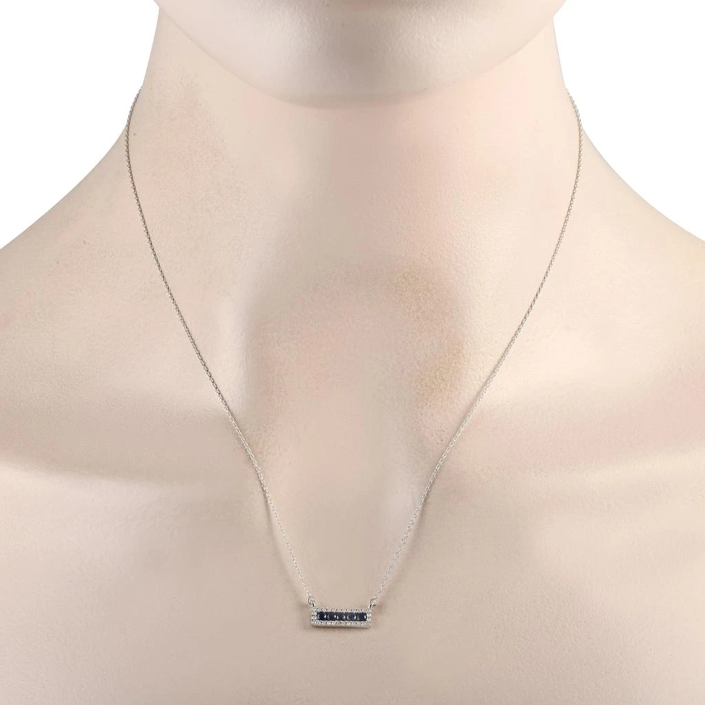 商品LB Exclusive|14K White Gold 0.15ct Diamond and Sapphire Pendant Necklace NK4-14783WSA,价格¥4060,第2张图片详细描述