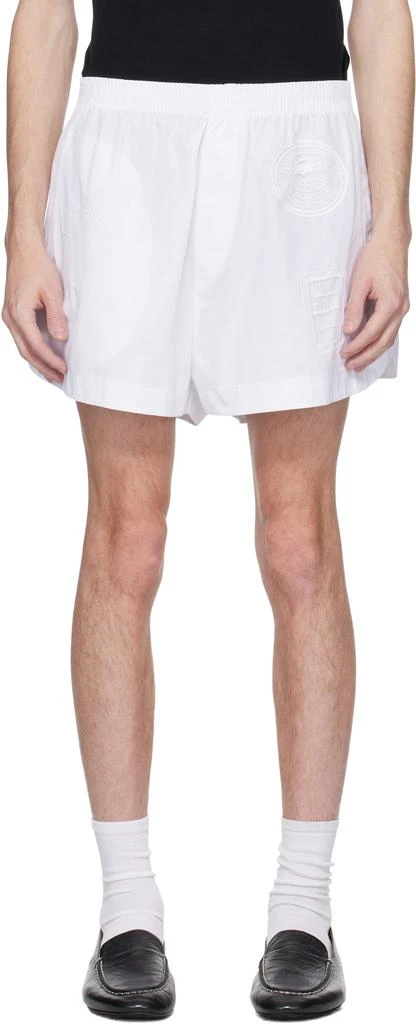 商品Lacoste|White Runway Lace Badge Shorts,价格¥1991,第1张图片