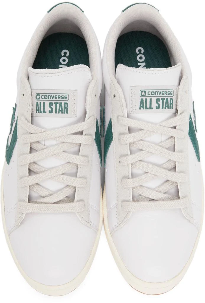 商品Converse|White & Green Leather Pro Low-Top Sneakers,价格¥389,第5张图片详细描述