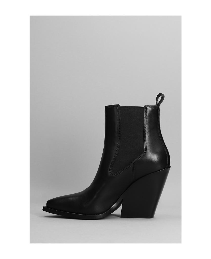 Bowie Texan Ankle Boots In Black Leather商品第3张图片规格展示