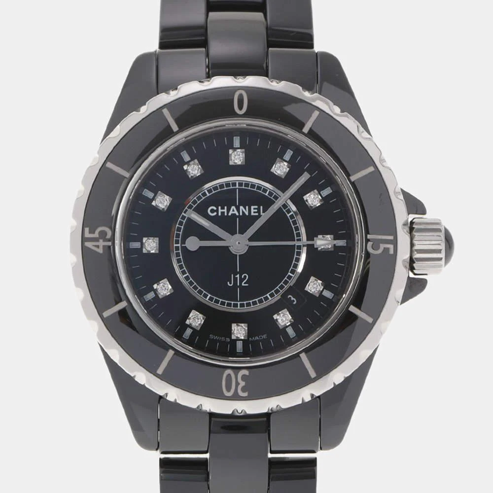 商品[二手商品] Chanel|Chanel Black Diamond Stainless Steel And Ceramic J12 H1625 Quartz Women's Wristwatch 33 mm,价格¥26249,第1张图片