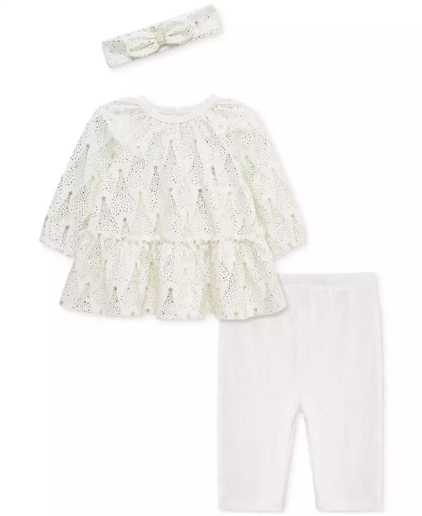 商品Little Me|Baby Girls Cotton Trees Tunic, Headband & Leggings, 3 Piece Set,价格¥221,第1张图片