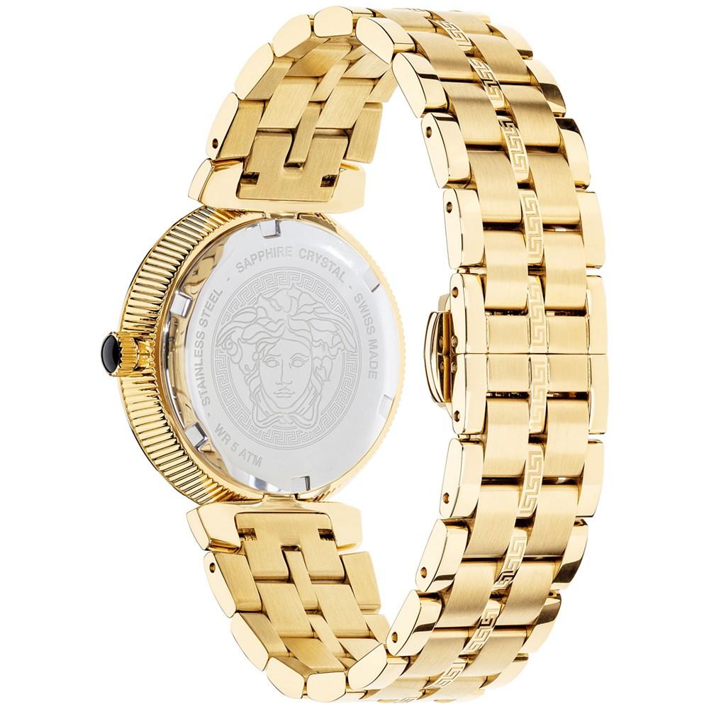 Women's Swiss Greca Icon Gold Ion Plated Stainless Steel Bracelet Watch 36mm商品第3张图片规格展示