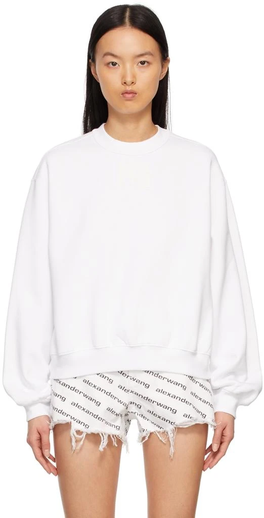 商品Alexander Wang|White Puff Logo Sweatshirt,价格¥1468,第1张图片