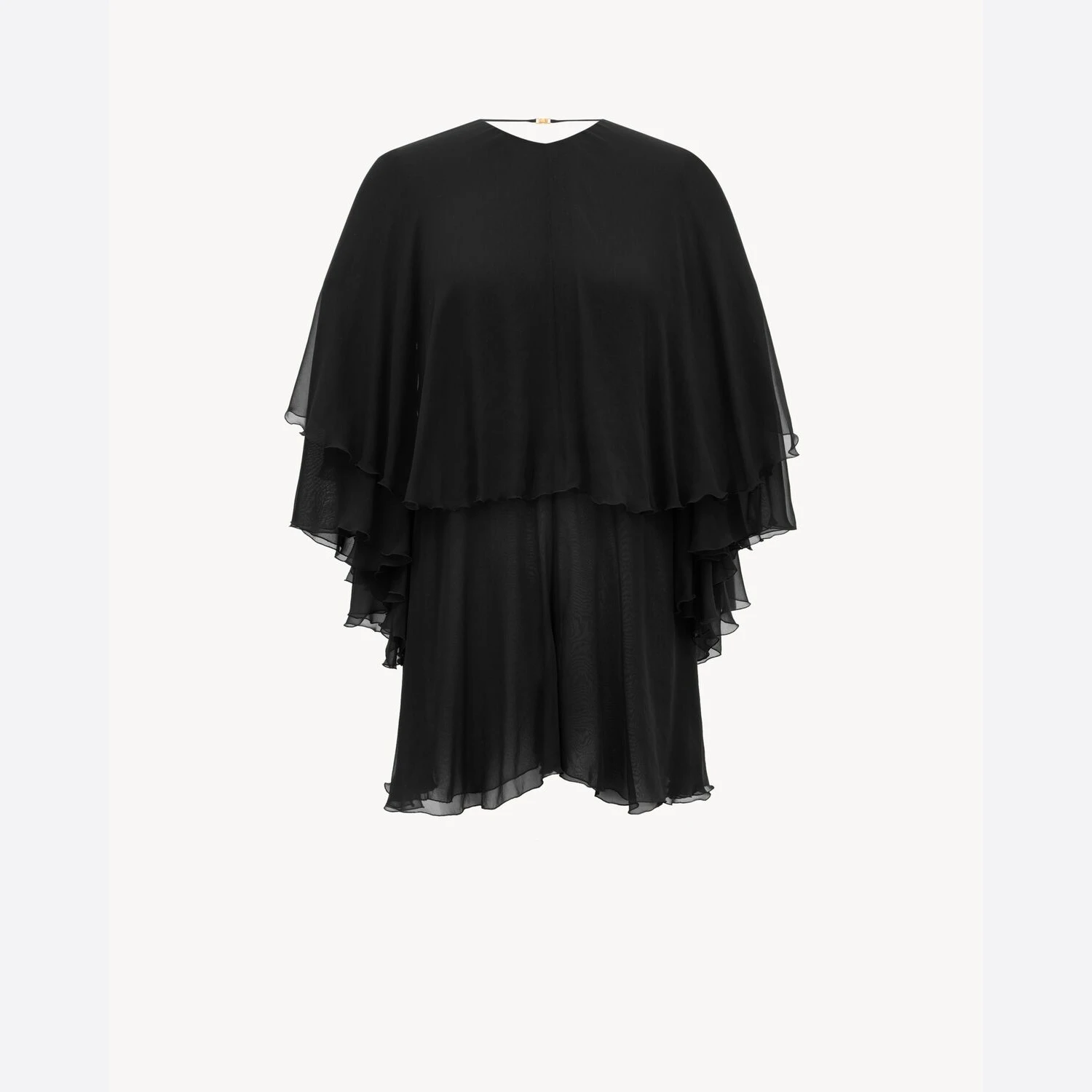商品Yves Saint Laurent|【预售】 YSL圣罗兰 24秋冬 女士 连体衣 桑蚕丝平纹绉纱露背连衫裤 817868Y115W1000,价格¥29510,第1张图片