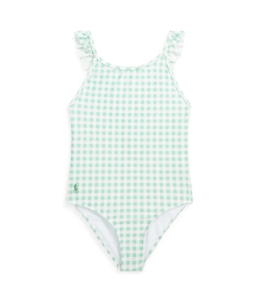 商品Ralph Lauren|Gingham Ruffled One-Piece Swimsuit (Little Kids),价格¥484,第1张图片