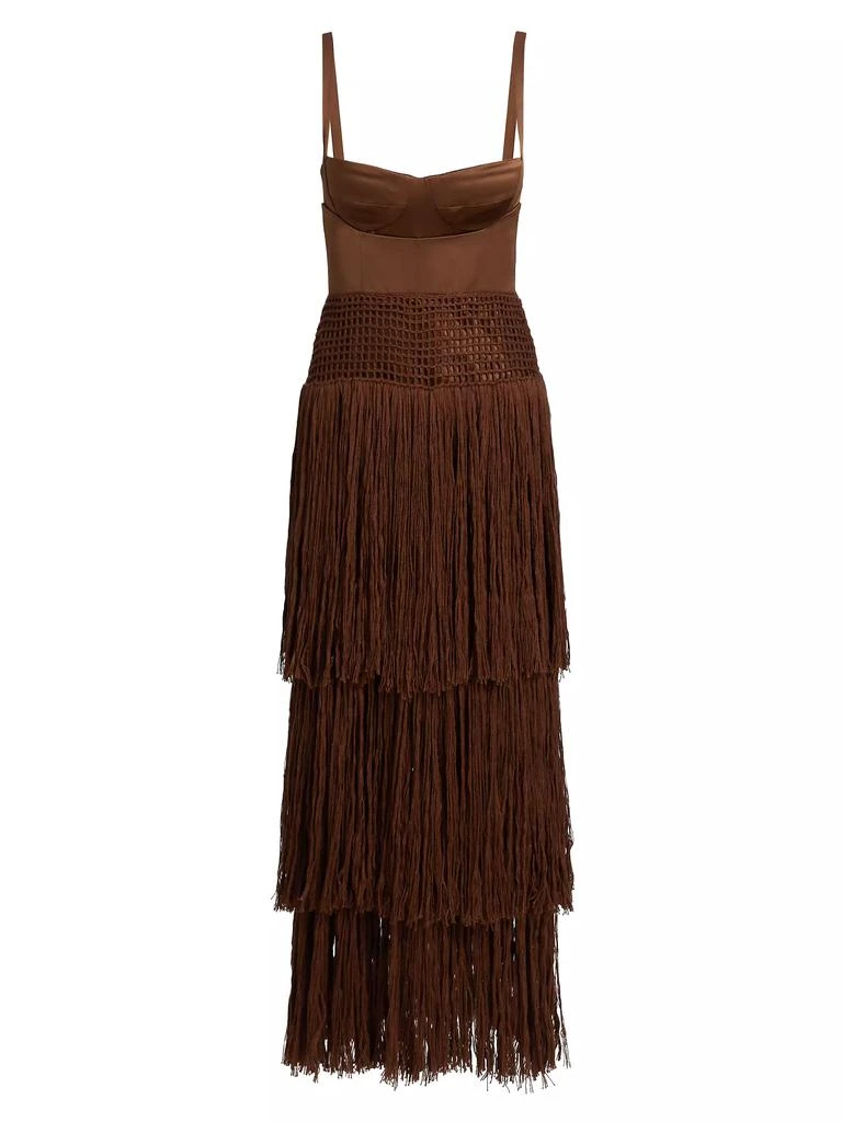 商品Alejandra Alonso Rojas|Bustier Silk Fringe Crochet Dress,价格¥11676,第1张图片