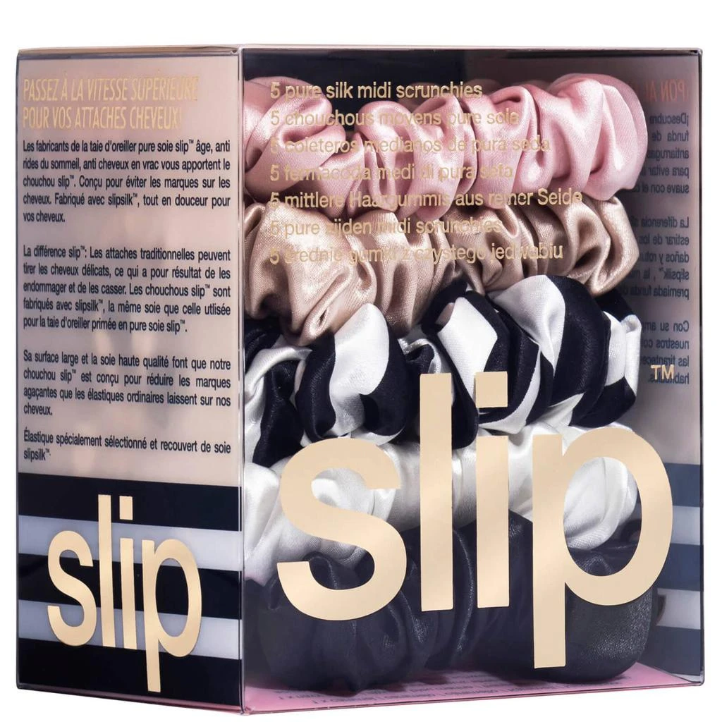 商品Slip|Slip Pure Silk 5-Pack Midi Scrunchies - Multi,价格¥369,第3张图片详细描述