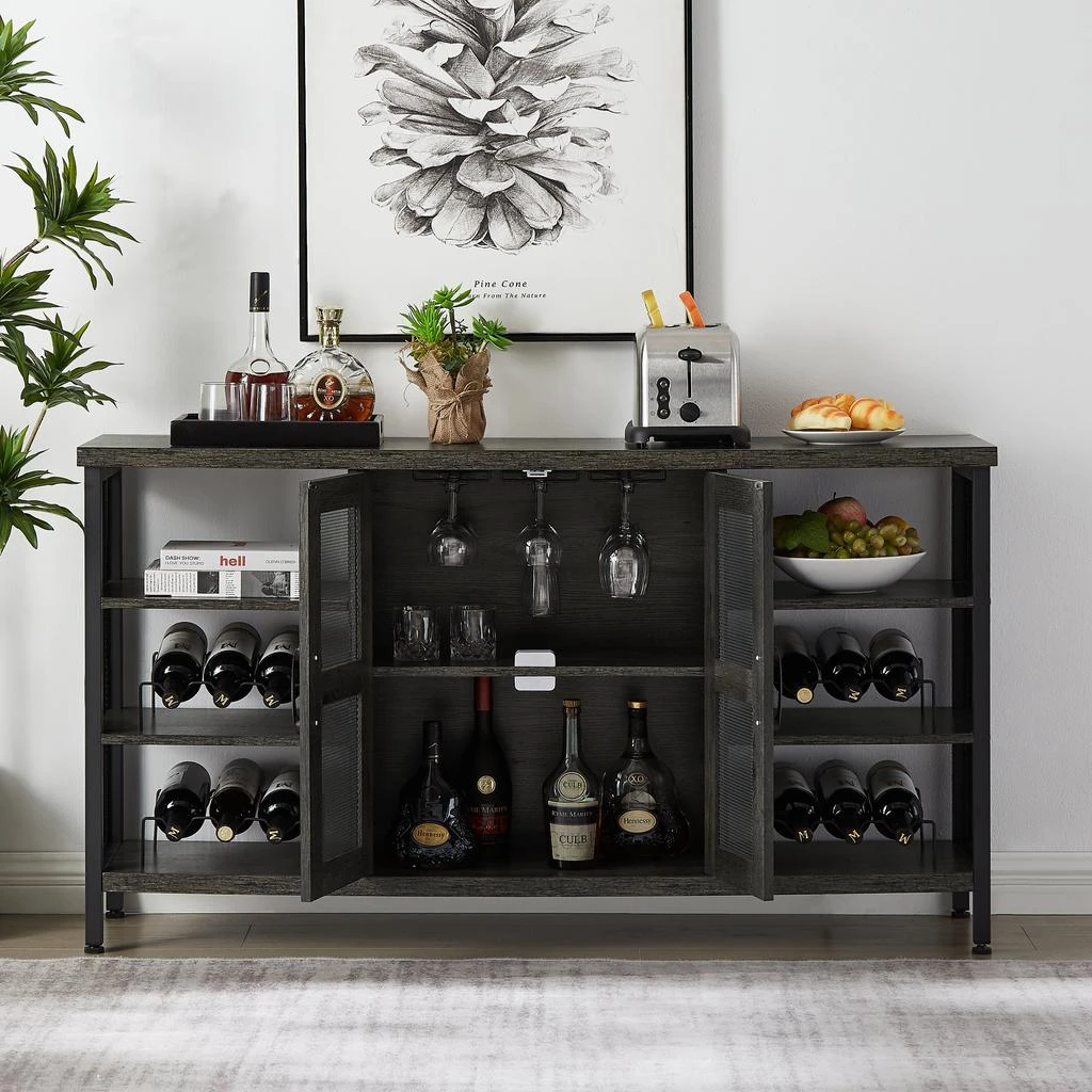 商品Streamdale Furniture|Streamdale Industrial Wine Bar Cabinet,价格¥2372,第5张图片详细描述