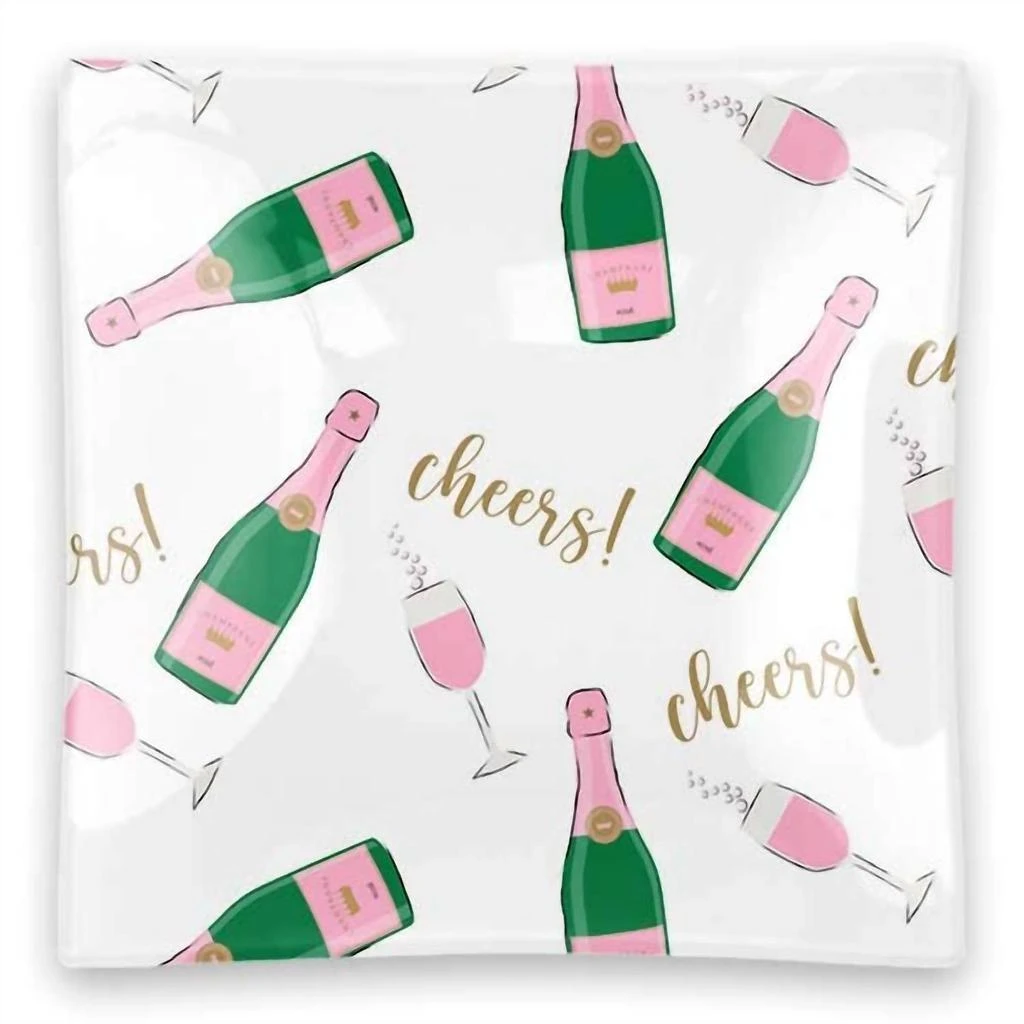 商品Clairebella|Clairebella - Glass Champagne Square Trinket Tray,价格¥259,第1张图片