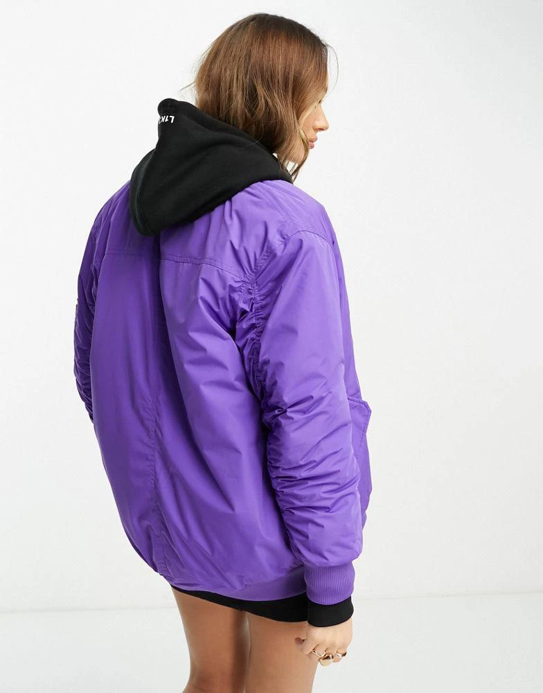 商品River Island|River Island oversized bomber jacker in purple,价格¥325,第2张图片详细描述