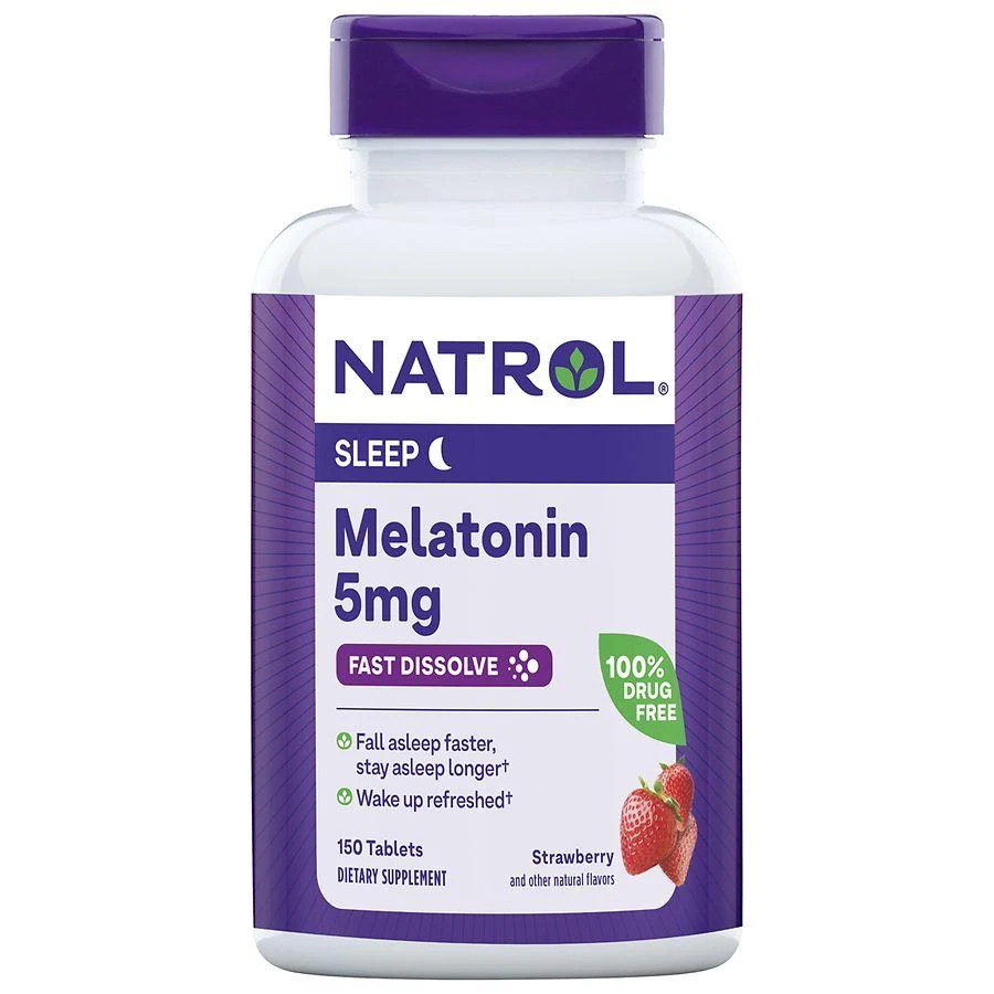 商品Natrol|褪黑素速溶片5mg 草莓味 150粒,价格¥135,第1张图片