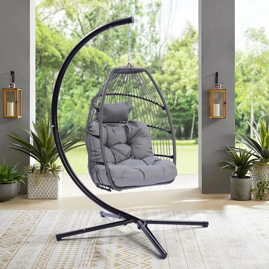 商品Simplie Fun|Outdoor Patio Wicker Folding Hanging Chair,价格¥3235,第1张图片