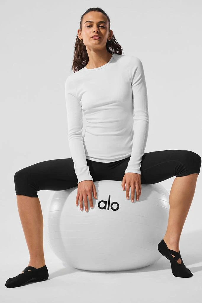 商品Alo|Ribbed Modal Long Sleeve - Macadamia,价格¥595,第4张图片详细描述