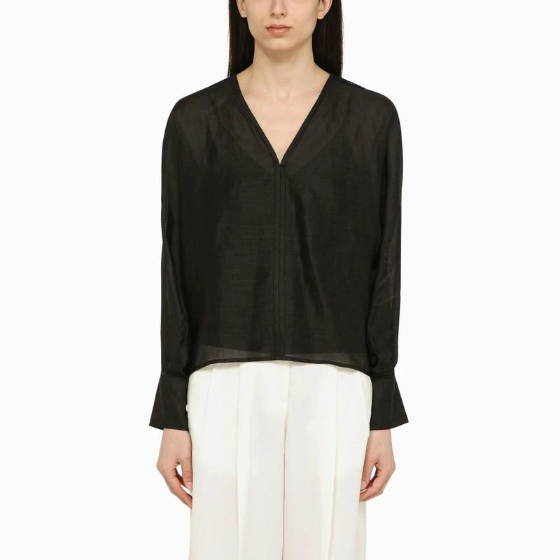 商品Max Mara|Black ramié blouse,价格¥1328,第1张图片