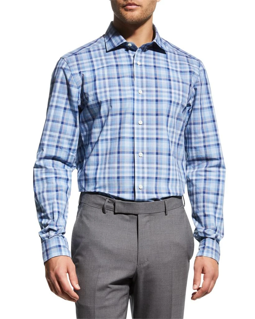 商品Zegna|Men's Check Sport Shirt,价格¥1586,第1张图片