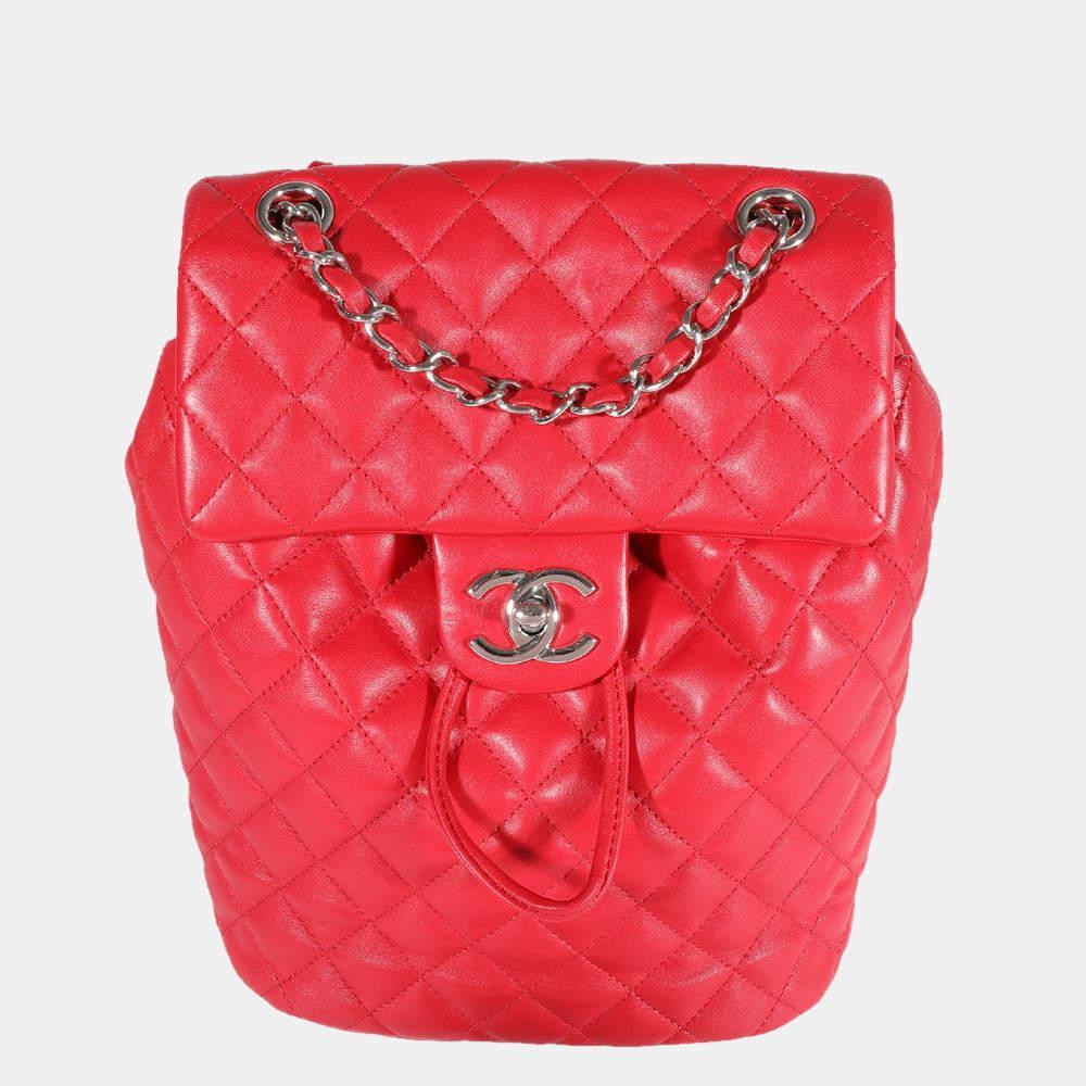 商品[二手商品] Chanel|Chanel Red Lambskin Leather Small Urban Spirit Backpack,价格¥32331,第1张图片