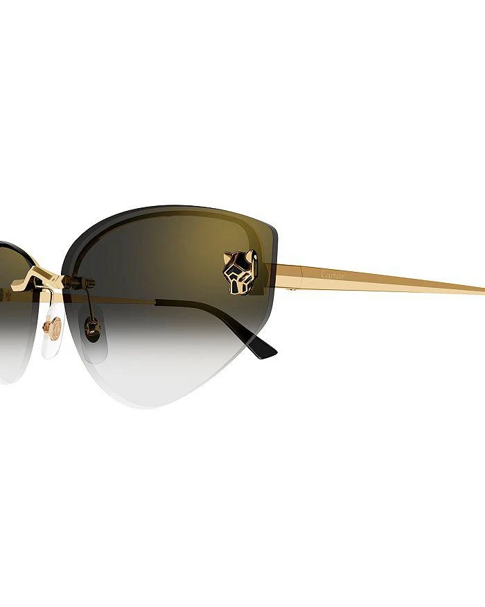 商品Cartier|Panthère Light 24K Gold Plated Cat Eye Sunglasses, 65mm,价格¥9316,第3张图片详细描述