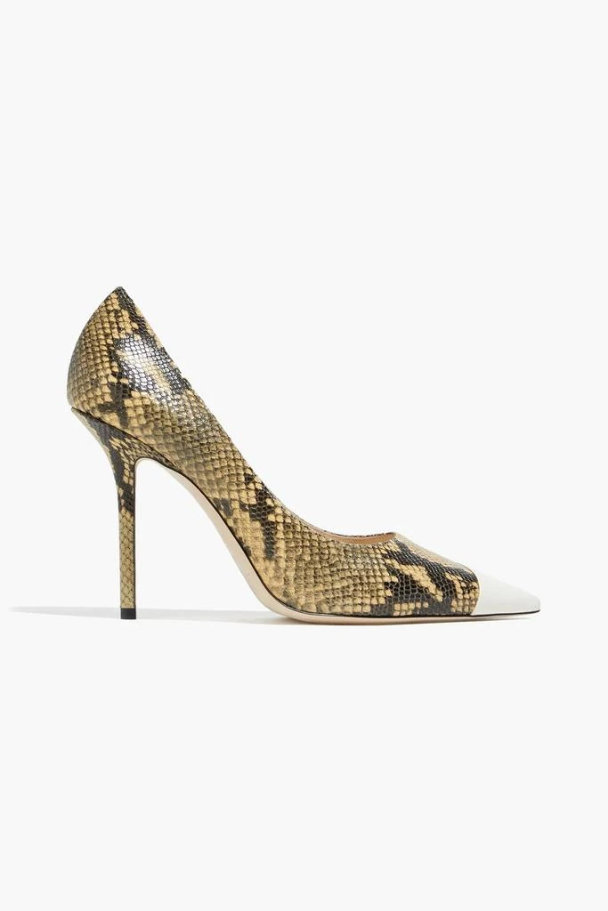 商品Jimmy Choo|Leather-paneled snake-effect leather pumps,价格¥3191,第1张图片