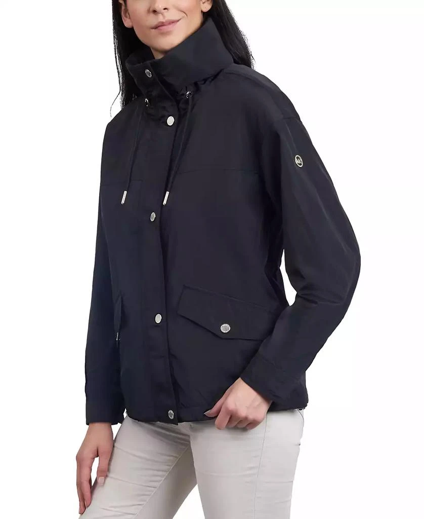 商品Michael Kors|Women's Petite Hooded Bomber Raincoat,价格¥404,第3张图片详细描述