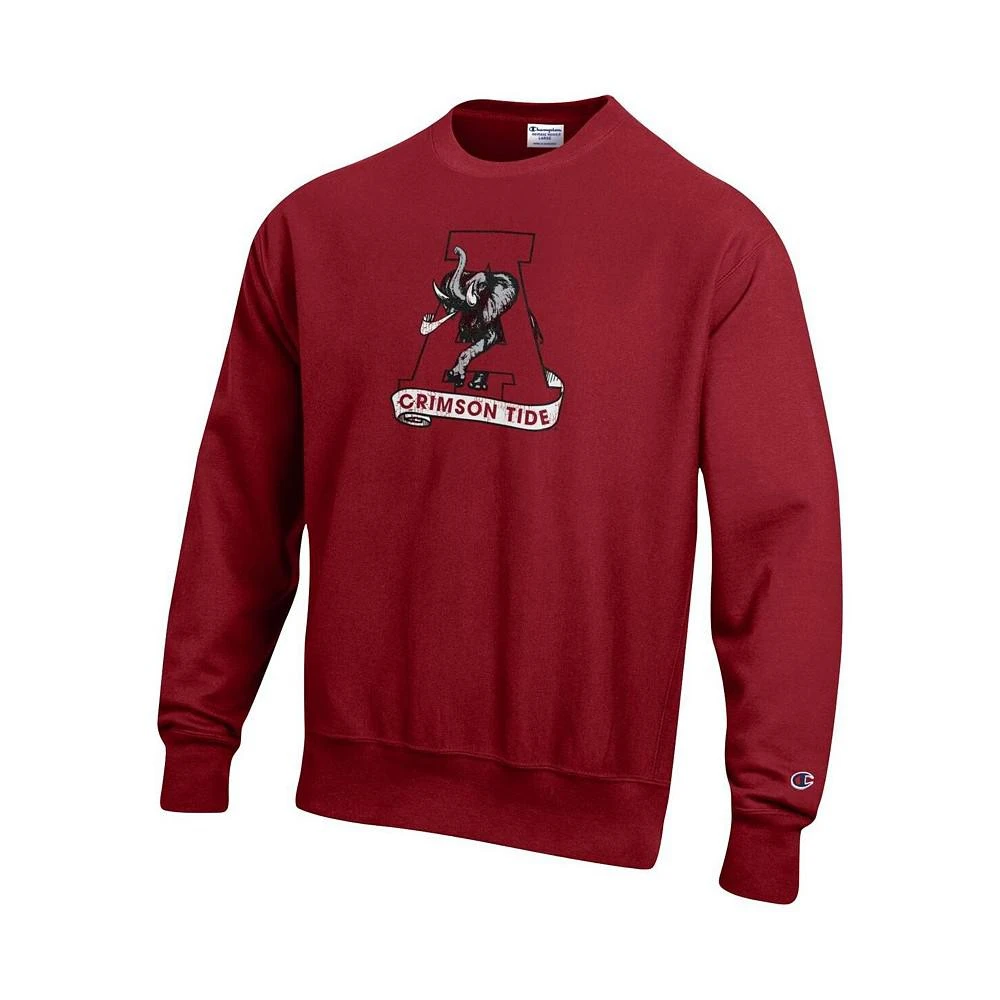 商品CHAMPION|Men's Crimson Alabama Crimson Tide Vault Logo Reverse Weave Pullover Sweatshirt,价格¥553,第2张图片详细描述