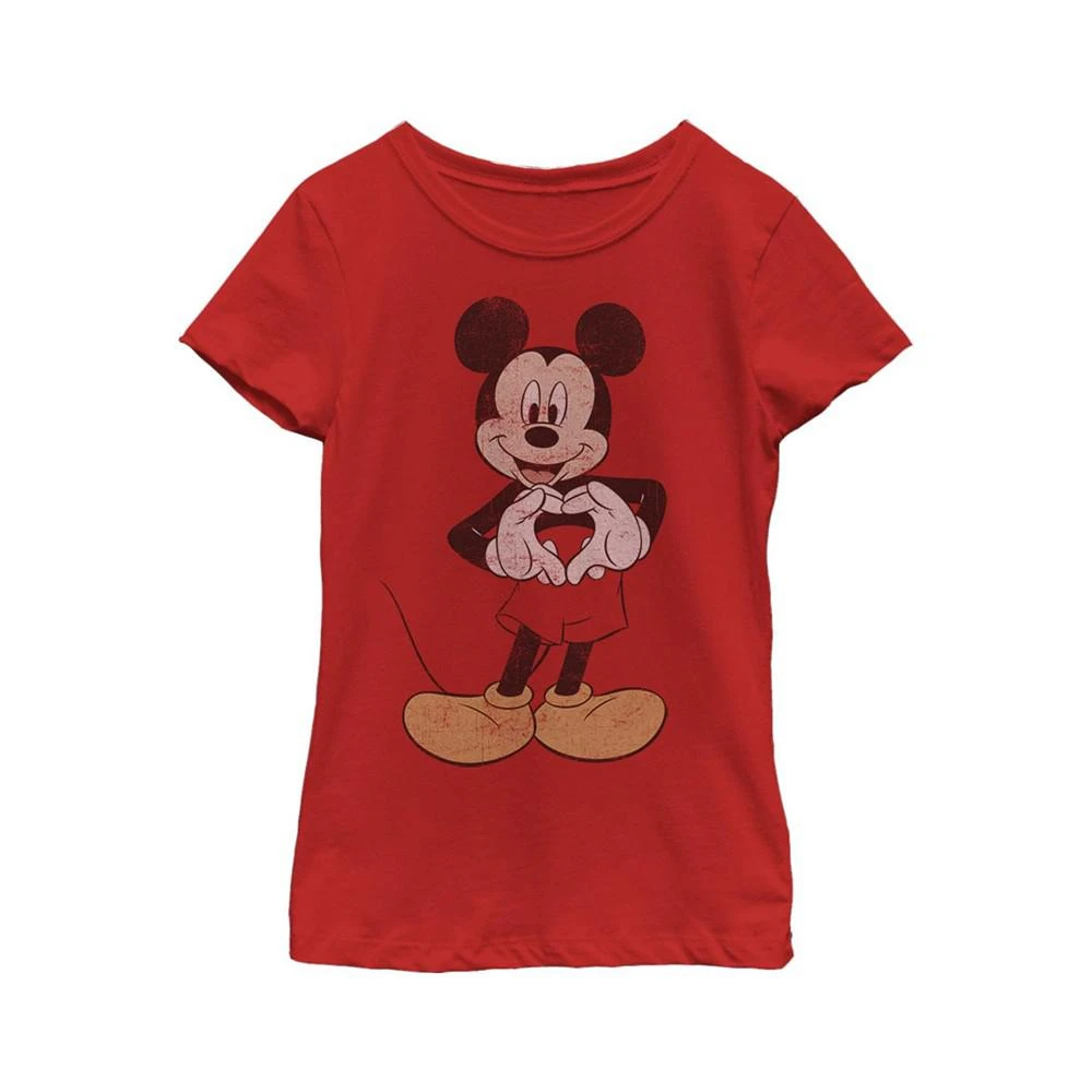 商品Disney|Girl's Mickey & Friends Mickey Mouse Heart Distressed  Child T-Shirt,价格¥202,第1张图片