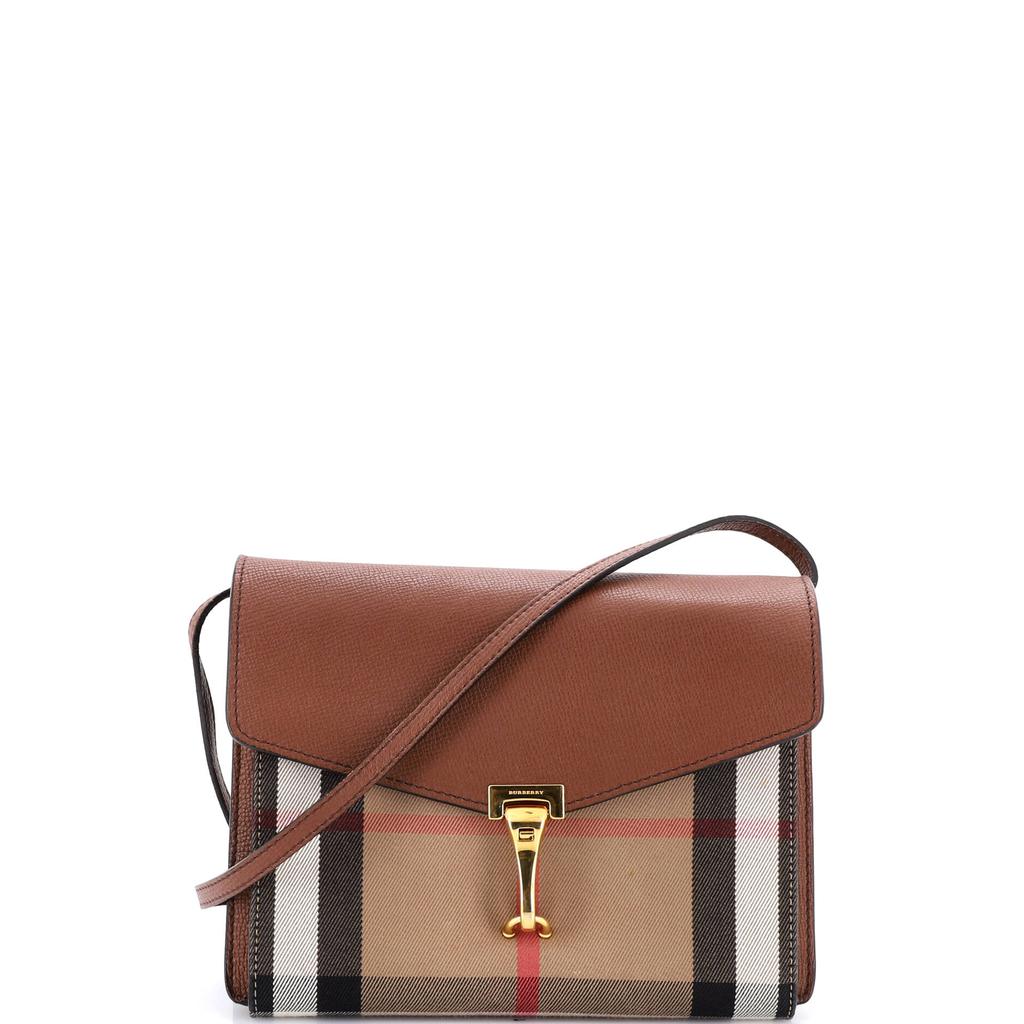Macken Crossbody Bag Leather and House Check Canvas Small image 2