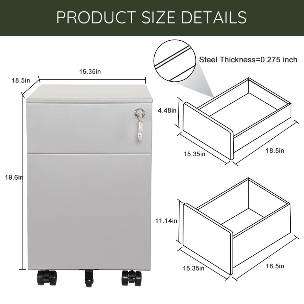 商品Simplie Fun|File Cabinets/Storage Cabinets in Steel for Home or Office Use,价格¥2264,第4张图片详细描述