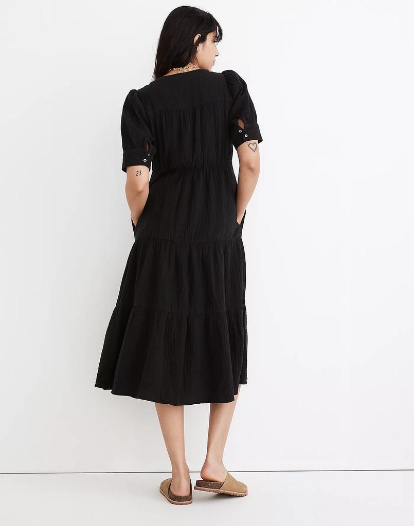 商品Madewell|Lightspun Button-Front Tiered Midi Dress,价格¥597,第5张图片详细描述