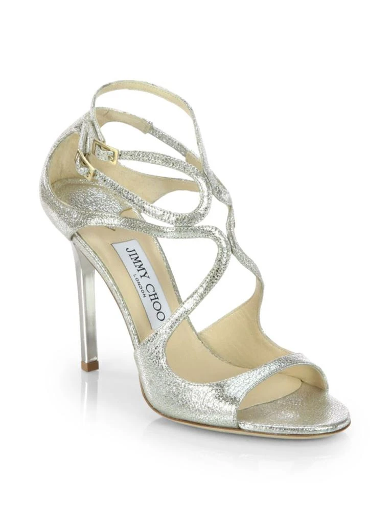 商品Jimmy Choo|Lang Crackled Mirror Leather Sandals,价格¥5903,第1张图片