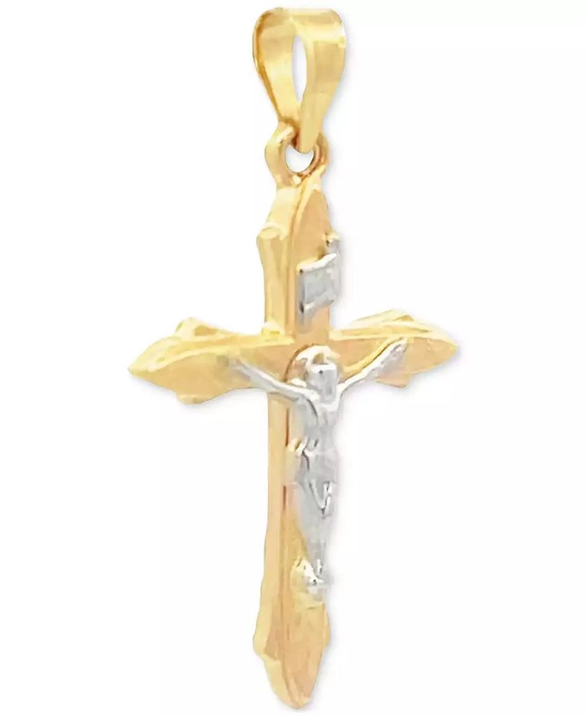 商品Macy's|Two Tone Crucifix Charm Pendant in 14K Yellow and White Gold,价格¥795,第2张图片详细描述