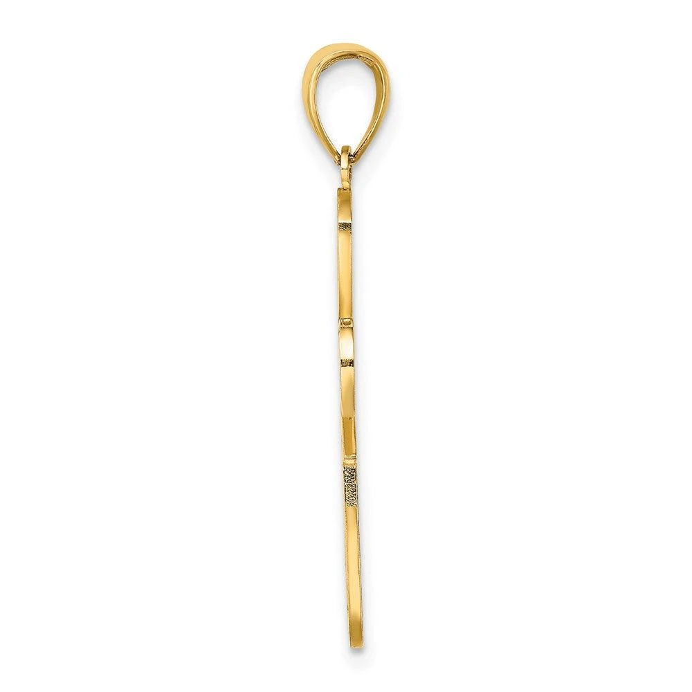 商品Diamond2Deal|14k Yellow Gold Enamel Pink Ribbon Breast Cancer Cross,价格¥2580,第2张图片详细描述