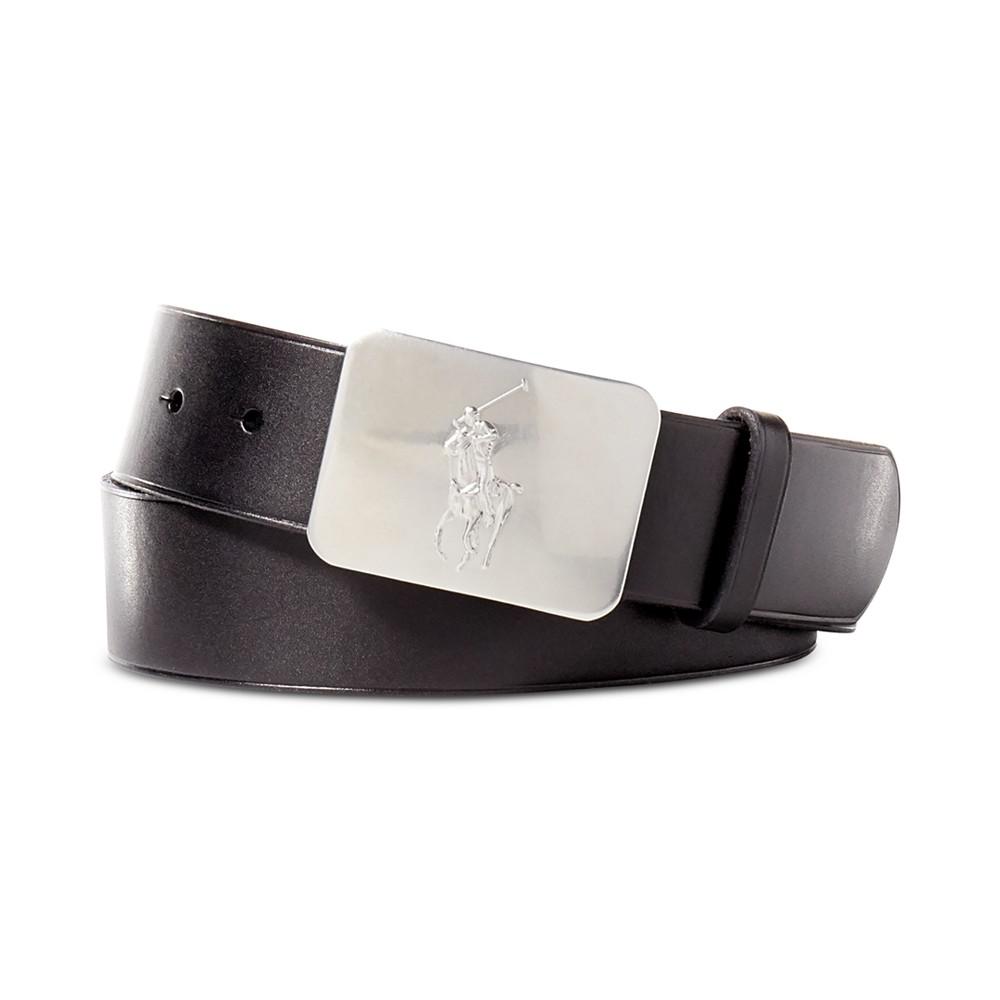 Men's Belt, Vacchetta Leather Logo Plaque商品第1张图片规格展示