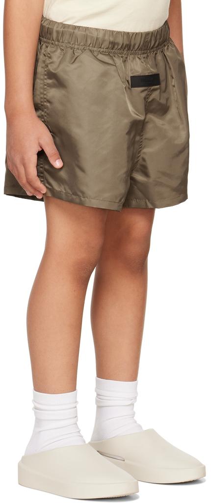 Kids Brown Nylon Shorts商品第2张图片规格展示