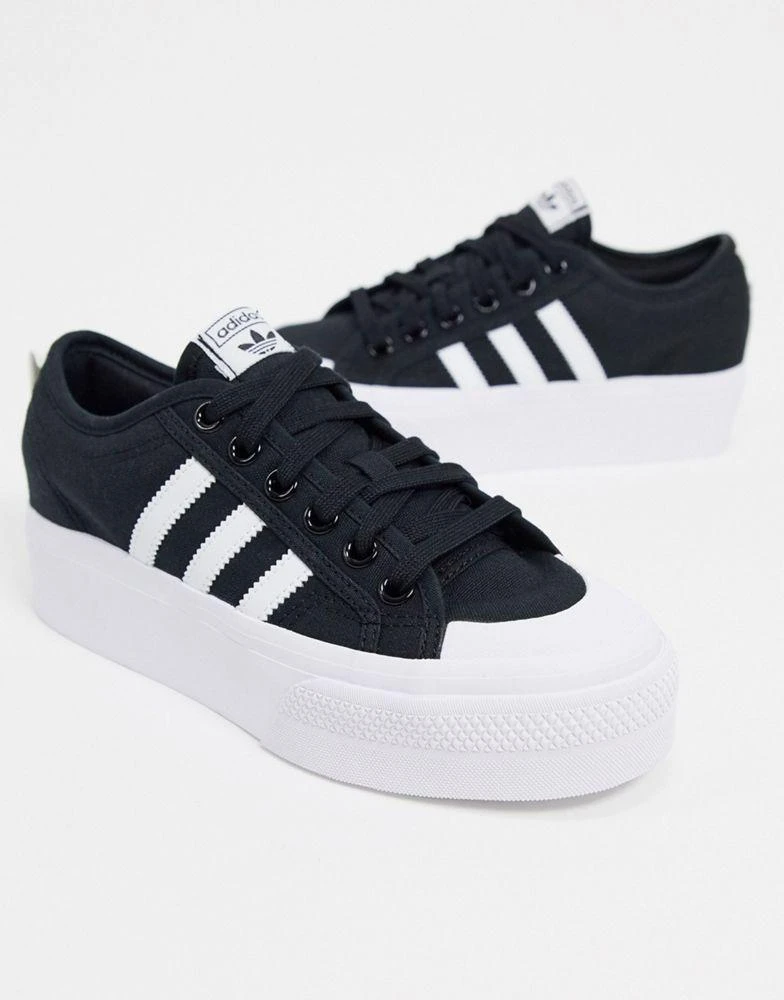 商品Adidas|adidas Originals Nizza platform trainers in black and white,价格¥411,第1张图片