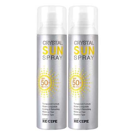 商品RE:CIPE|【2件包邮装】RE:CIPE/玥之秘 水晶防晒喷雾 SPF50 150ML*2,价格¥88,第1张图片