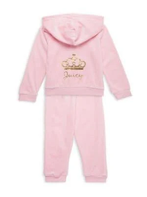 商品Juicy Couture|Little Girl's 2-Piece Velour Hoodie & Joggers Set,价格¥121,第2张图片详细描述