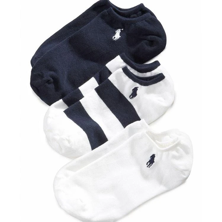 商品Ralph Lauren|Polo  3-Pack Striped Rugby No-Show Socks, Little Girls (4-6X) & Big Girls (7-16),价格¥90,第1张图片