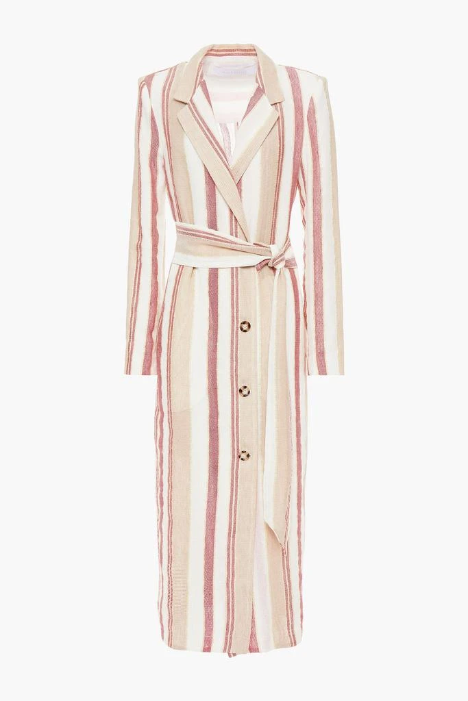 商品ROLAND MOURET|Selwood belted striped jacquard coat,价格¥6380,第1张图片