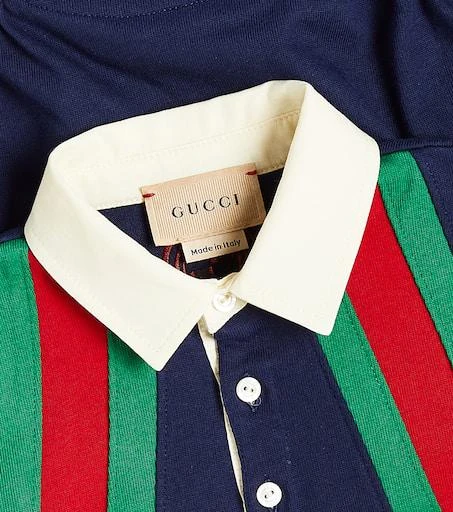 商品Gucci|婴幼儿 — Web Stripe棉质针织连身衣,价格¥3757,第3张图片详细描述