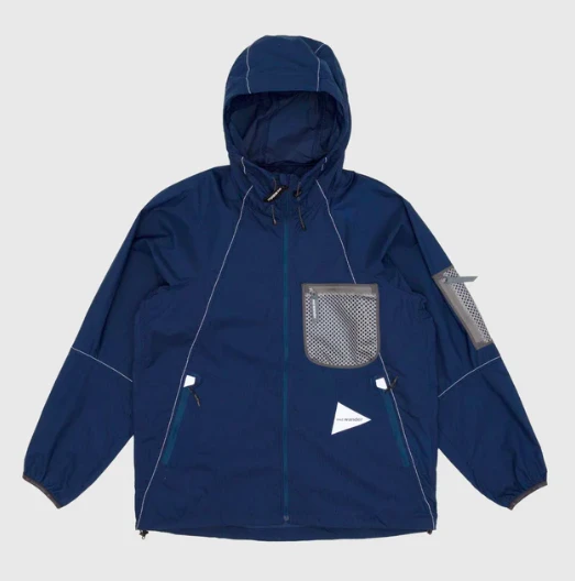 商品And Wander|男式Breath Rip透气连帽冲锋衣 海军蓝色,价格¥2394,第1张图片