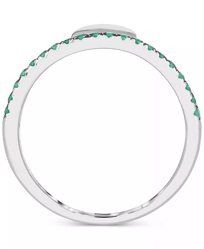 商品Macy's|Emerald & Polished Heart Split Shank Ring (3/8 ct. t.w.) in Sterling Silver (Also in Ruby),价格¥854,第4张图片详细描述