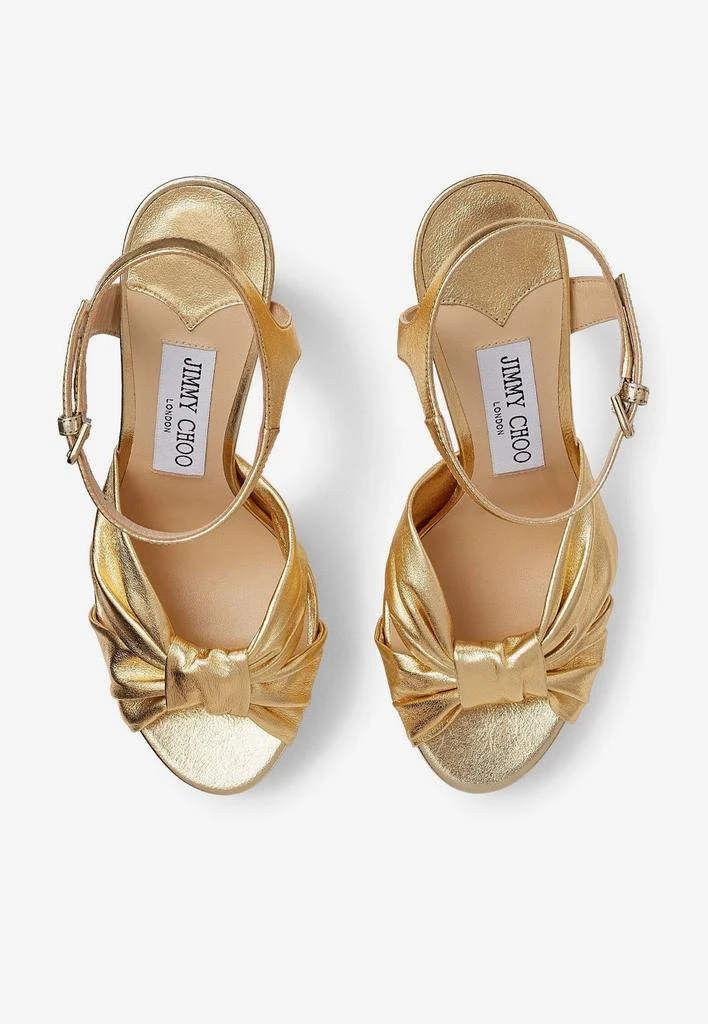 商品Jimmy Choo|Heloise 120 Mirror Leather Platform Sandals,价格¥3933,第3张图片详细描述