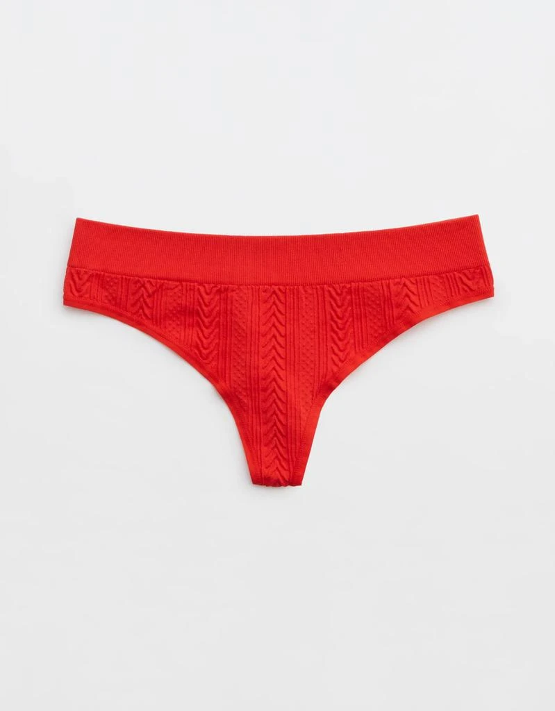 商品Aerie|Aerie Seamless Cable Thong Underwear,价格¥68,第2张图片详细描述