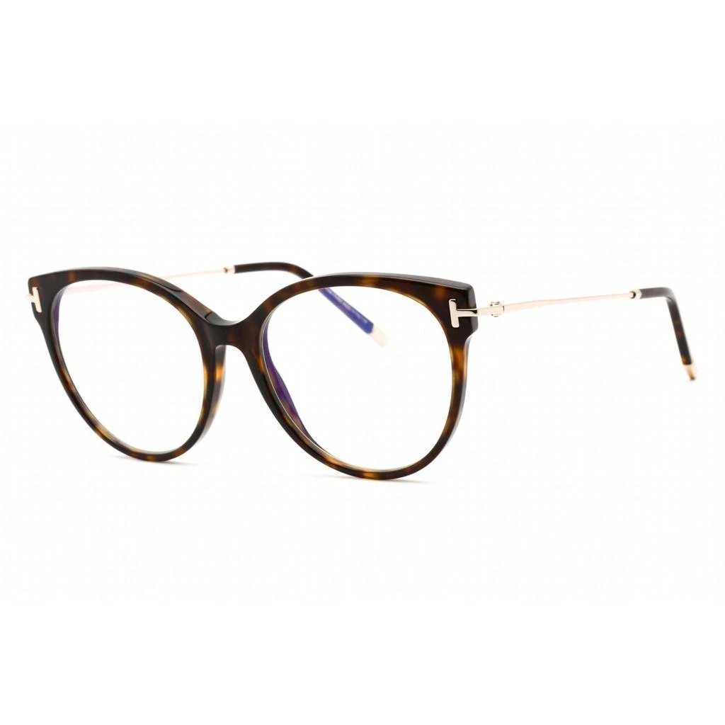 商品Tom Ford|Tom Ford Women's Eyeglasses - Full Rim Dark Havana Plastic Round Frame | FT5770-B 052,价格¥726,第1张图片