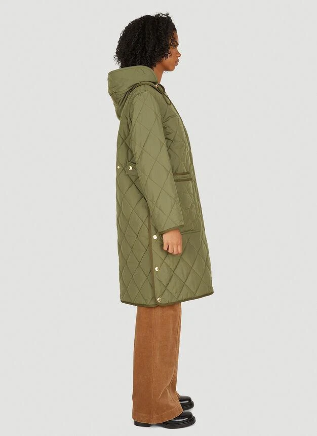 商品Burberry|Quilted Coat in Green,价格¥13997,第3张图片详细描述