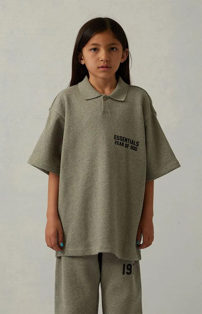 商品Essentials|Dark Oatmeal Short Sleeve Polo Sweatshirt,价格¥167,第2张图片详细描述